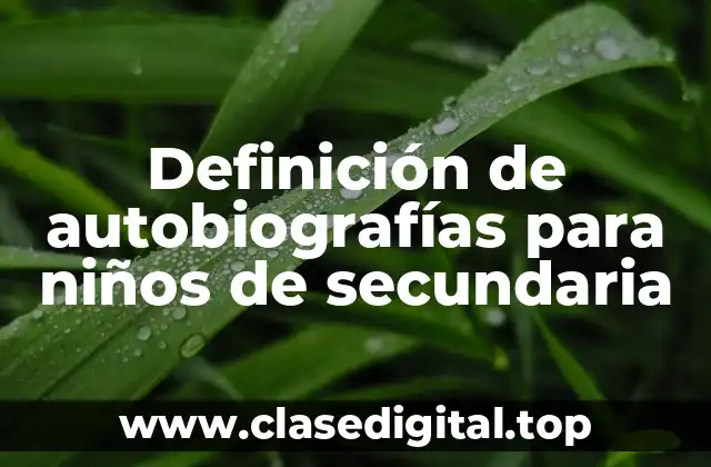 Definición de autobiografías para niños de secundaria