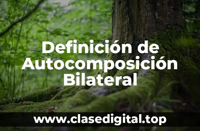 Definición de Autocomposición Bilateral