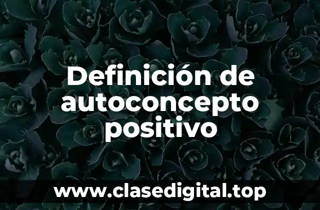 Definición de autoconcepto positivo
