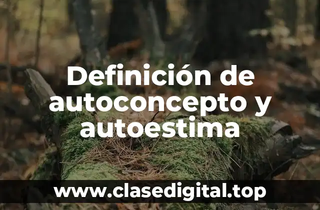 Definición de autoconcepto y autoestima