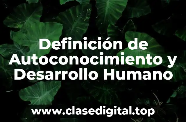 Definición de Autoconocimiento y Desarrollo Humano