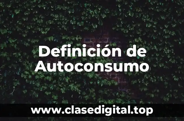 Definición de Autoconsumo