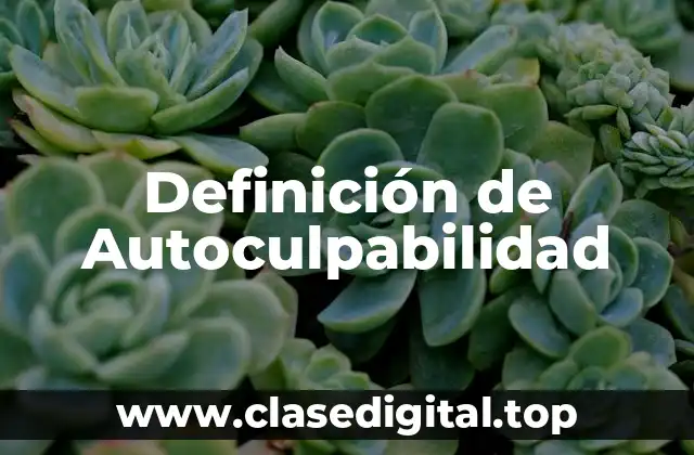 Definición de Autoculpabilidad