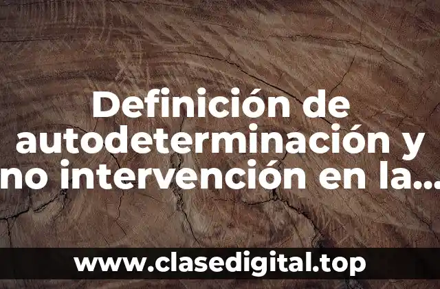 Definición de autodeterminación y no intervención en la actualidad