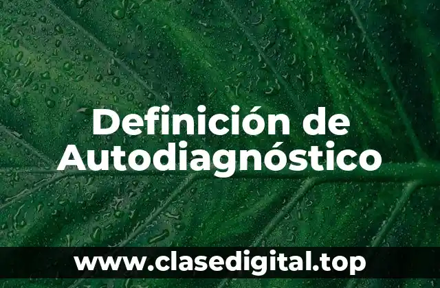 Definición de Autodiagnóstico