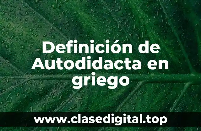 Definición de Autodidacta en griego