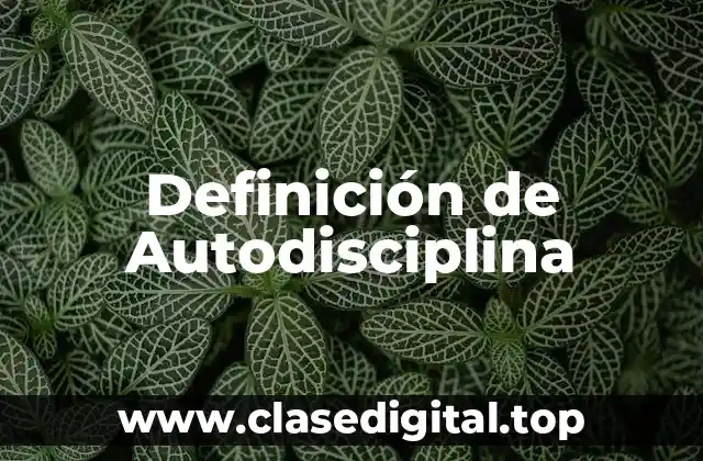 Definición de Autodisciplina