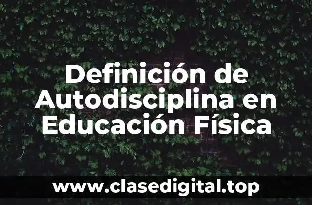 Definición Técnica de Autodisciplina en Educación Física