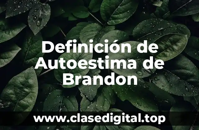 Definición de Autoestima de Brandon