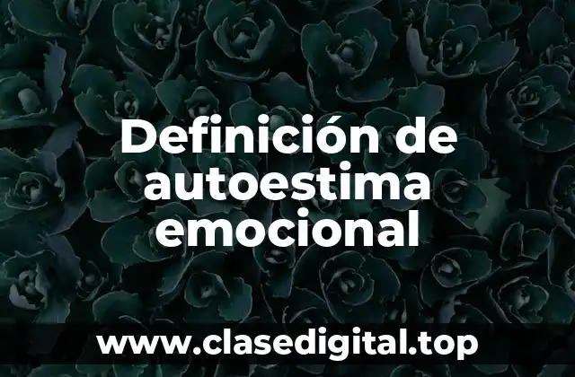 Definición de autoestima emocional