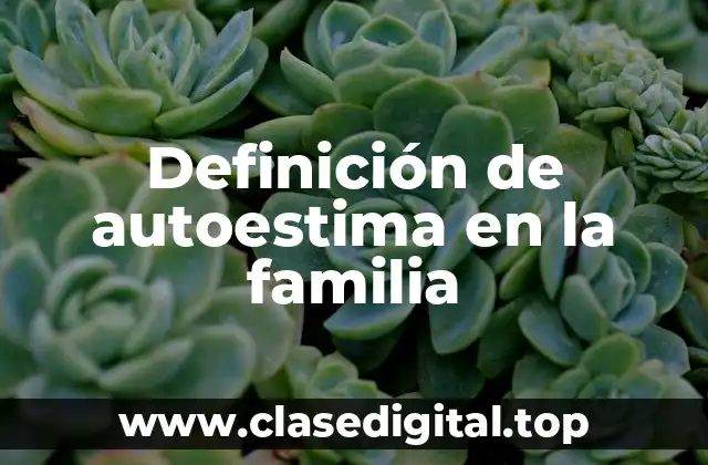 Definición de autoestima en la familia