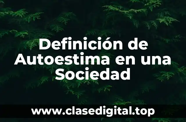 Definición de Autoestima en una Sociedad