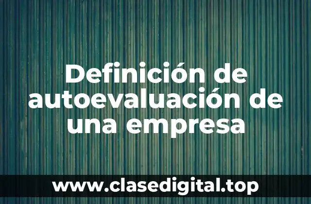 Definición de autoevaluación de una empresa