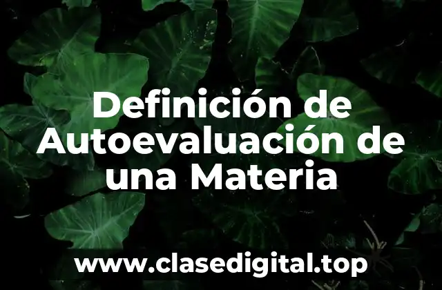 Definición de Autoevaluación de una Materia