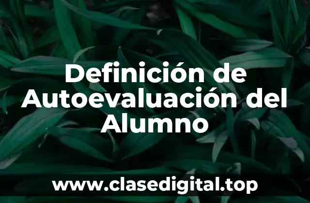 Definición de Autoevaluación del Alumno