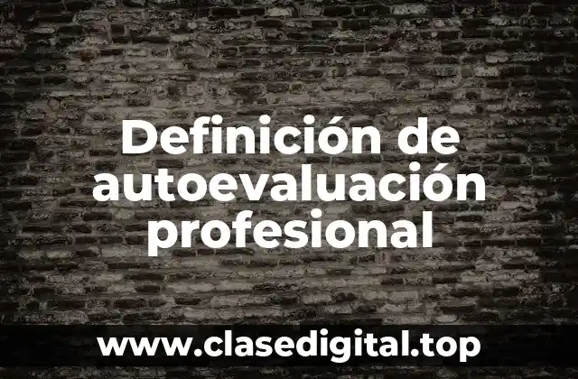 Ejemplos de autoevaluación profesional