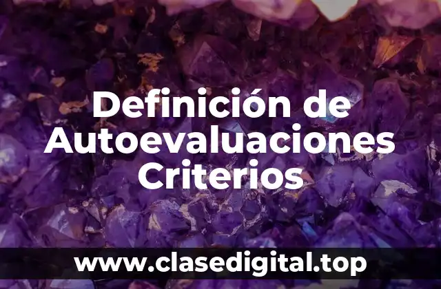 Definición de Autoevaluaciones Criterios