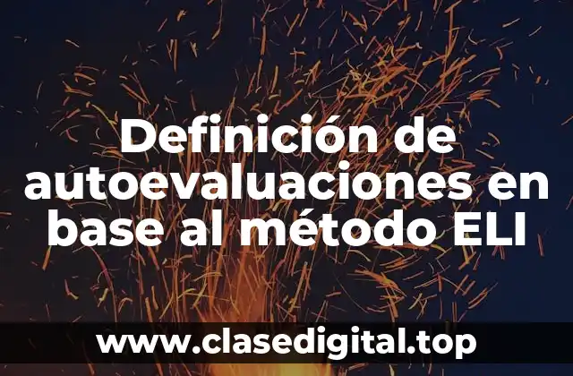 Definición de autoevaluaciones en base al método ELI