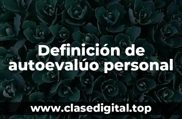Definición de autoevalúo personal