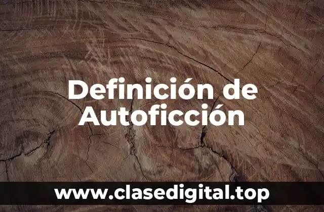 Definición de Autoficción