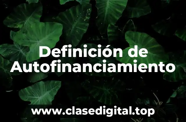 Definición de Autofinanciamiento