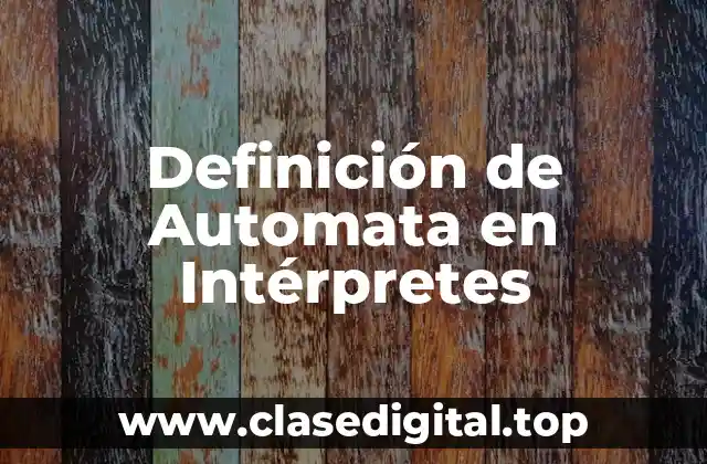 Definición técnica de Automata en Intérpretes