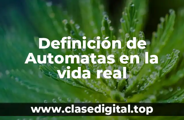 Definición de Automatas en la vida real