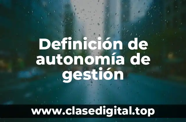 Definición de autonomía de gestión