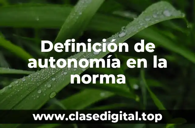 Ejemplos de autonomía en la norma