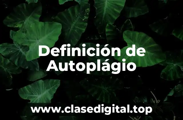 Definición de Autoplágio
