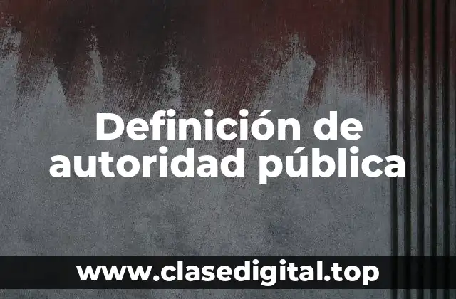 Definición de autoridad pública