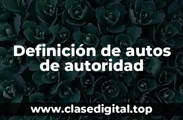 Definición de autos de autoridad