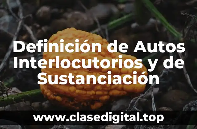 Ejemplos de Autos Interlocutorios y de Sustanciación