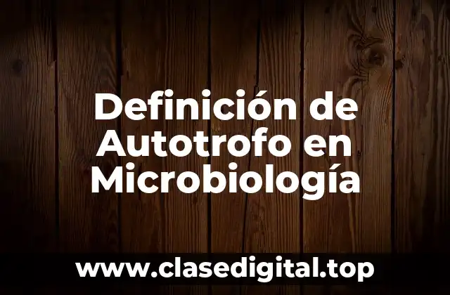 Definición de Autotrofo en Microbiología