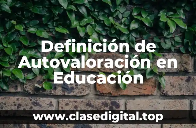 Definición de Autovaloración en Educación