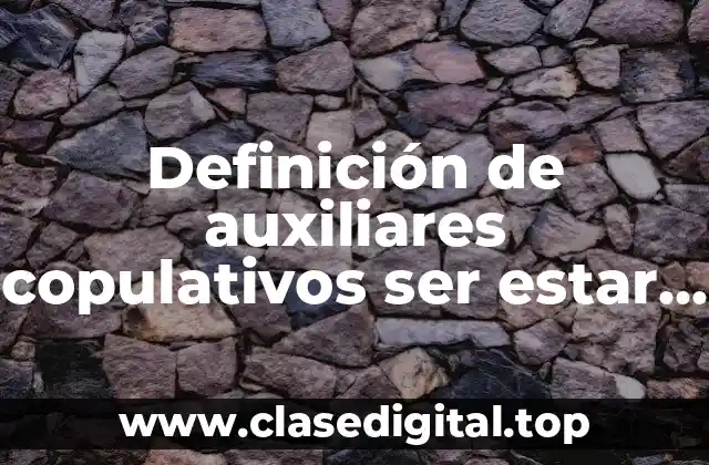 Definición de auxiliares copulativos ser estar parecer