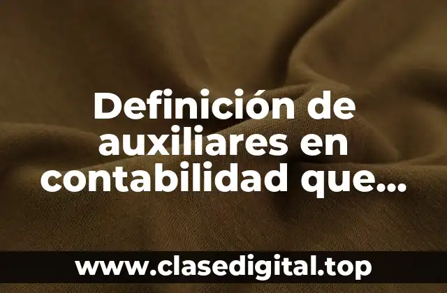 Ejemplos de auxiliares en contabilidad