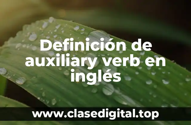 Ejemplos de auxiliary verb en inglés
