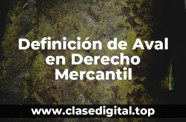 Definición de Aval en Derecho Mercantil