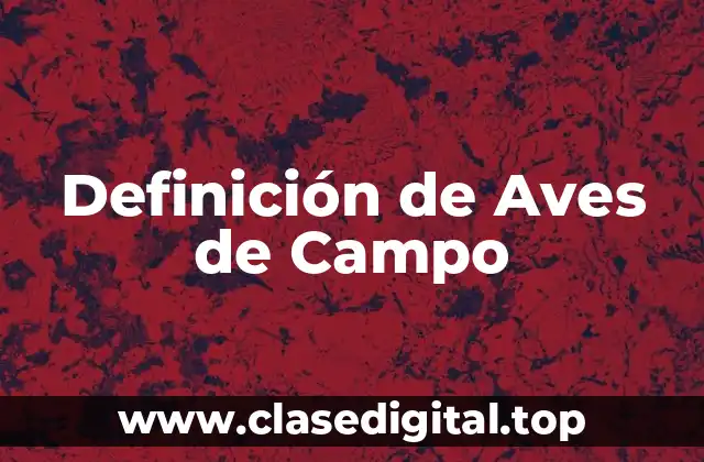 Definición de Aves de Campo