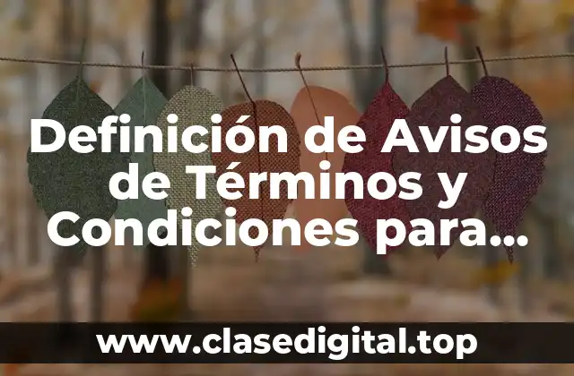 Ejemplos de Avisos de Términos y Condiciones para Clientes