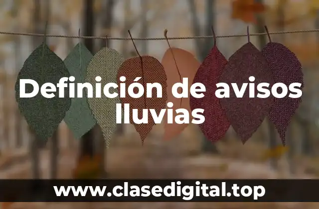 Definición de avisos lluvias