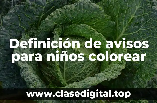 Definición de avisos para niños colorear