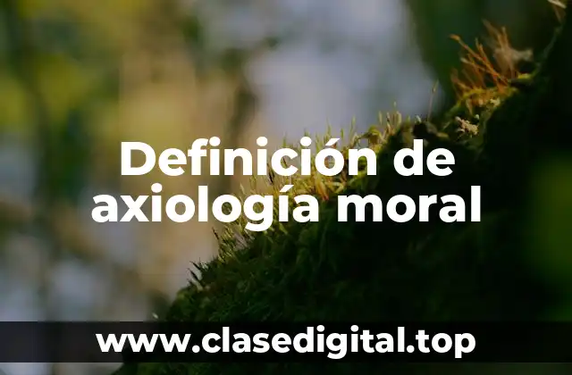 Definición de axiología moral