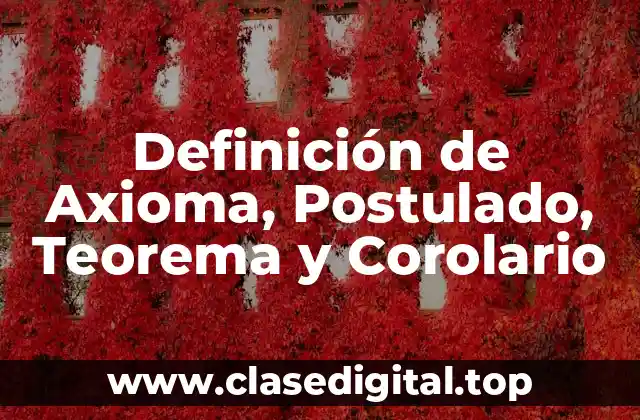 Definición de Axioma, Postulado, Teorema y Corolario