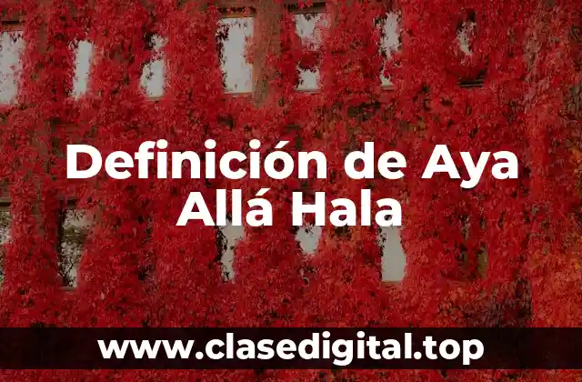 Definición de Aya Allá Hala