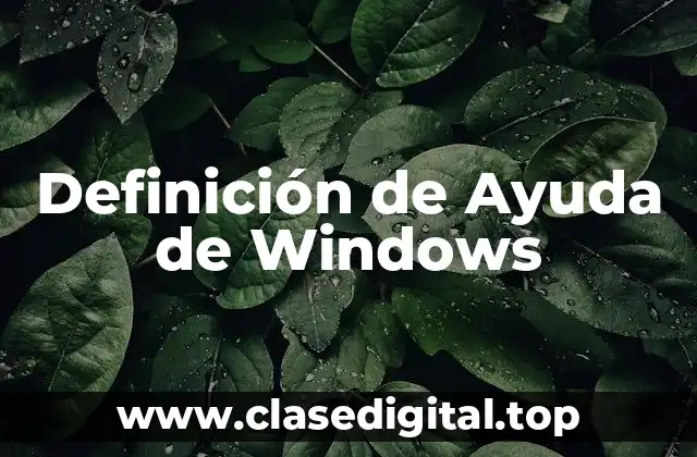 Definición de Ayuda de Windows