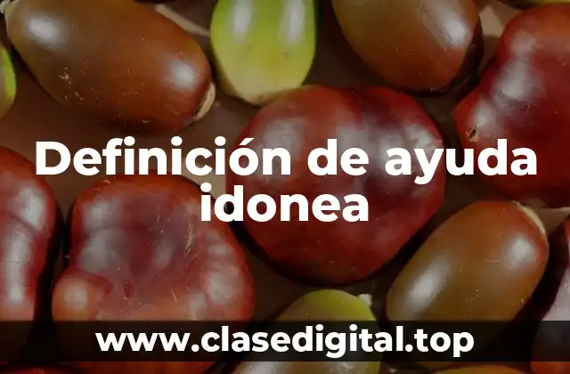 Definición de ayuda idonea