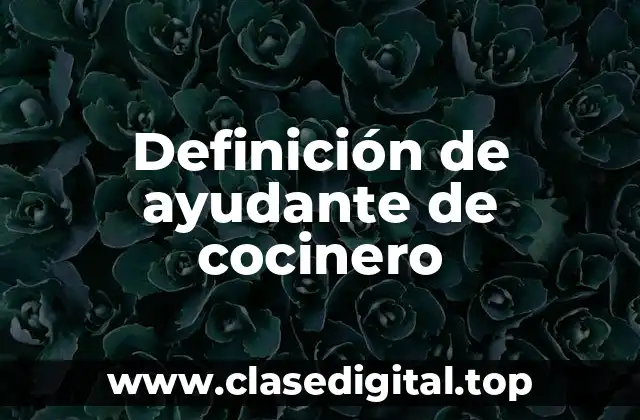 Definición de ayudante de cocinero