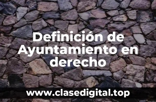 Definición técnica de Ayuntamiento